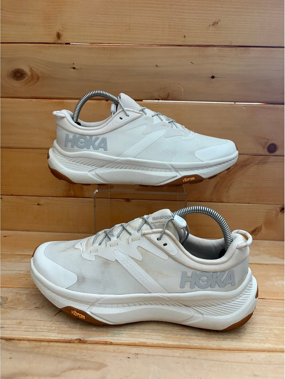 Hoka One One Transport 1123154 EEGG Beige Running Shoes EGGNOG Womens size 9 b